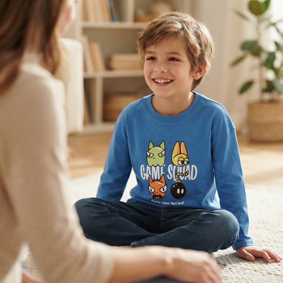 Sinsay Boy's Bright Blue Multi-Graphics Blouse