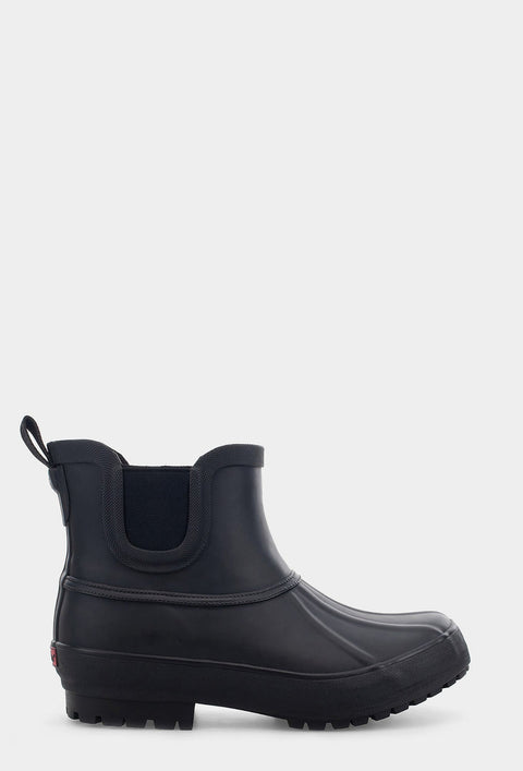 Duck Women's  Black Chelsea Rain Boot  ABS97(shoes 29,58,59)