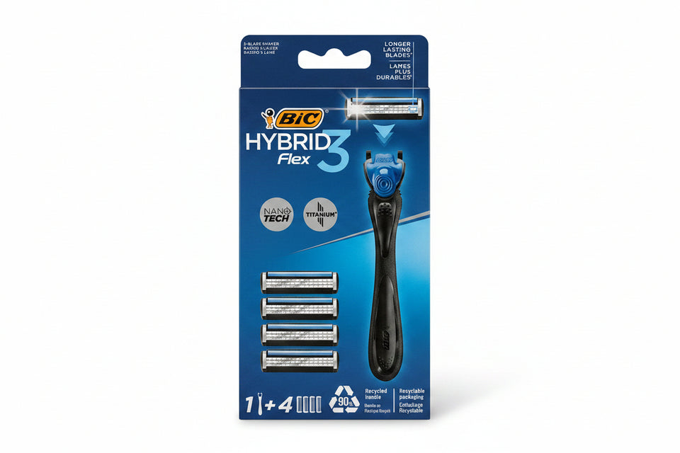 Bic Hybrid 3 Flex Men's Razor 1 Handle + 4 Blades Cartton | Bic In Lebanon