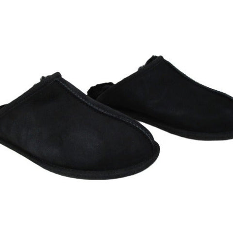 Kirkland Signature Men's Australian Shearling Suede Slippers w/ Black Plush Wool ABS126(shoes 63)