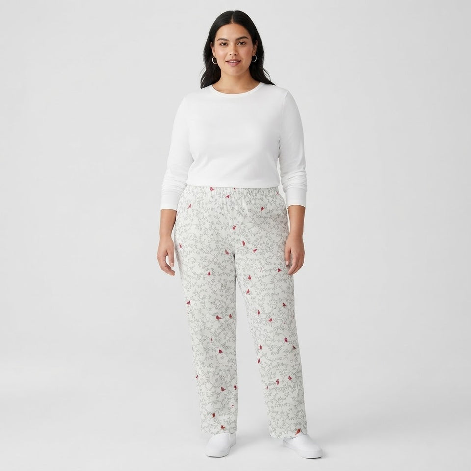 Charter Club Women's White All Over Printed Pajama Bottom