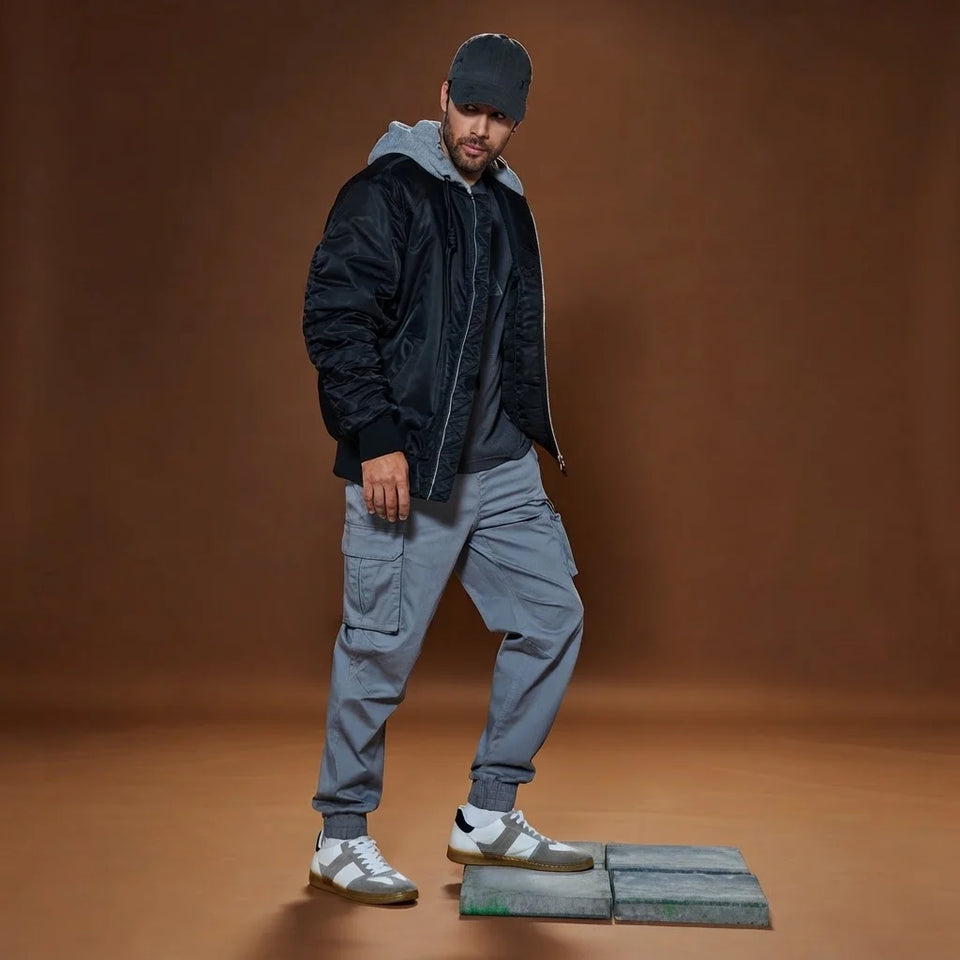 Sinsay Men's Grey Side Utility Pockets Elastic Cuffs Jogger