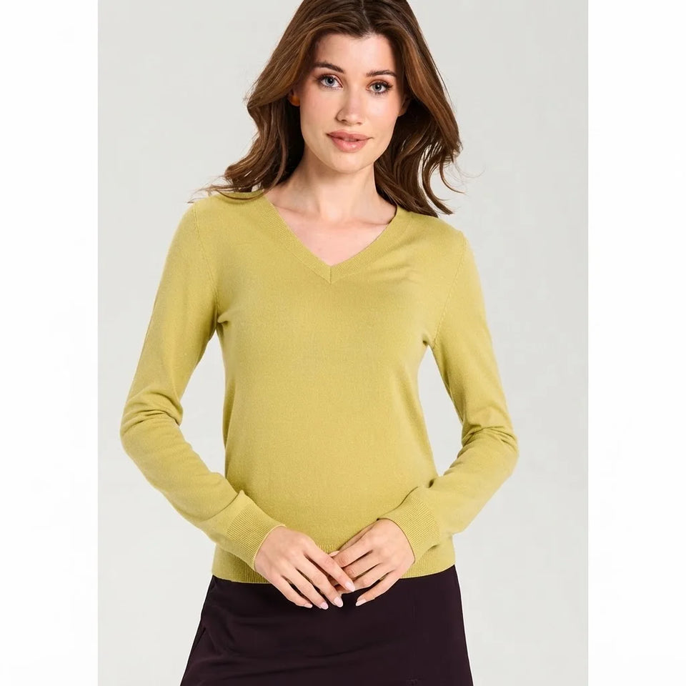 Sinsay Women's Pistachio V-Neck Classic Blouse