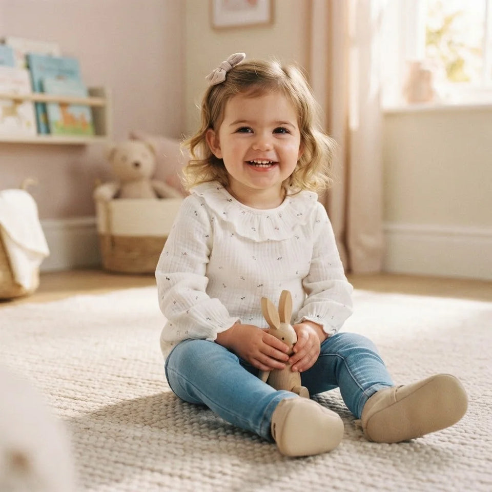 Sinsay Girl's White Floral Ruffled Collar Bodysuit