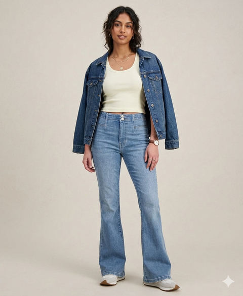 Lucky Brand Women's Blue Stevie High-Rise Flare-Leg Denim Jeans  | Lucky Brand in Lebanon