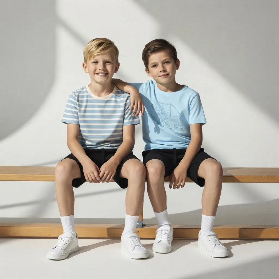 Sinsay Boy's Blue Crew Neck Pack Of 2 Basic T-Shirts