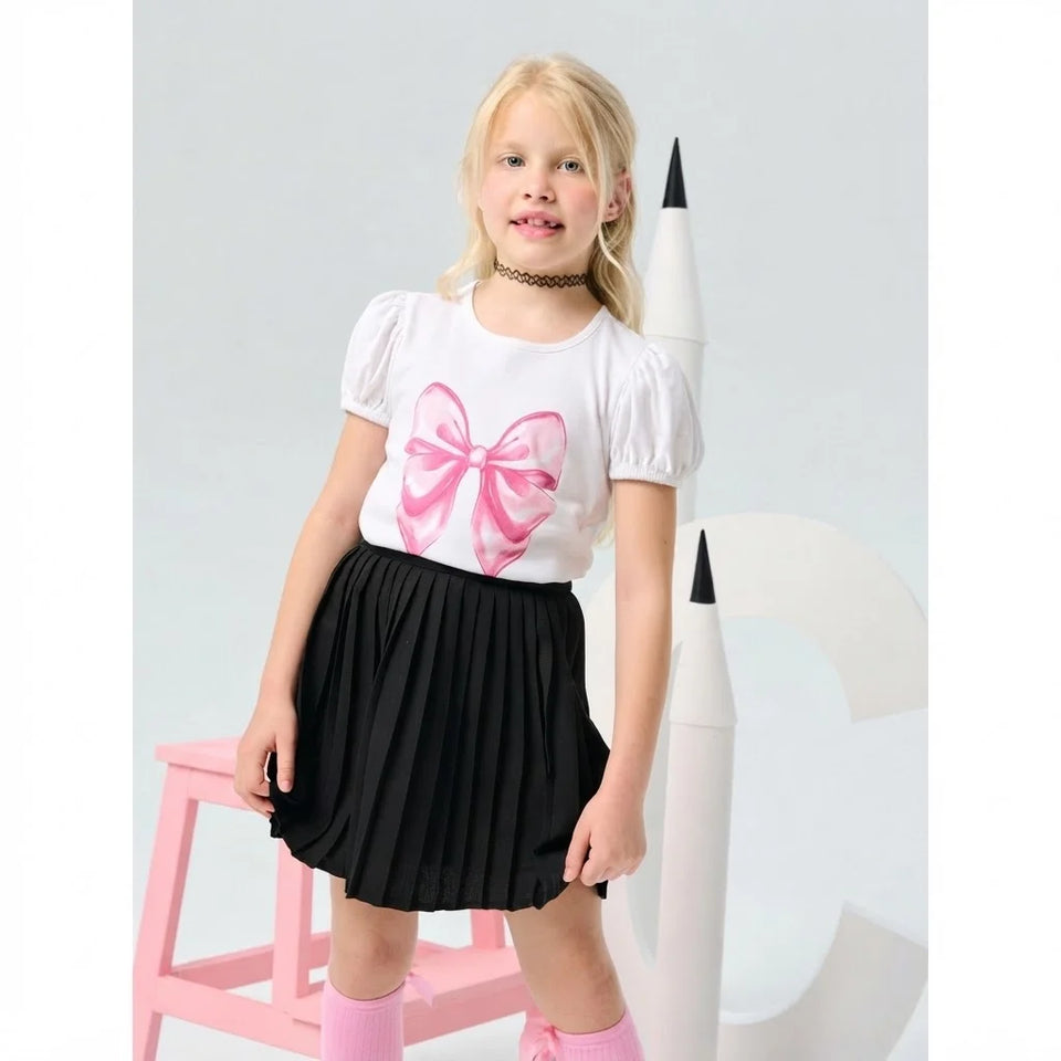 Sinsay Girl's Black Pleated Mini Skirt