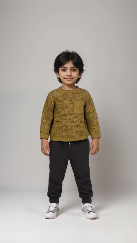 POMPdeLUX Boy's Acorn Print Holger Jersey Sweater |POMPdeLUX in Lebanon