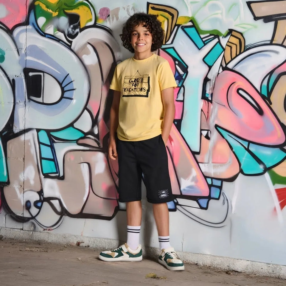 Sinsay Boy's Black Elastic Waistband Athletic Short