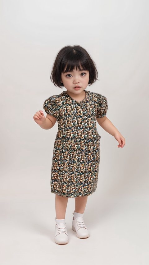 POMPdeLUX Girl's Purple/Green Rose Rita LT Dress |POMPdeLUX in Lebanon