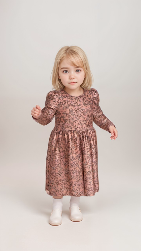 POMPdeLUX Baby Girl Multicolor Long-Sleeve Dress | POMPdeLUX in Lebanon
