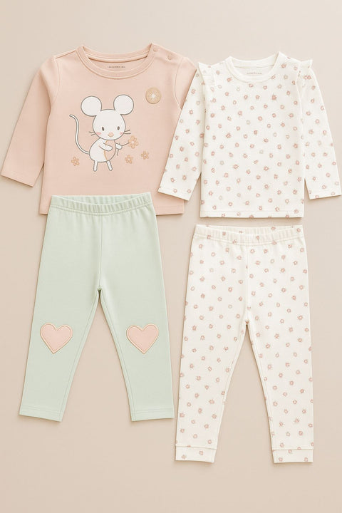 Sinsay Fox & Bunny Girl's Multicolor 2 Pajama Sets 4pcs | Sinsay In Lebanon