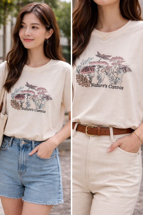 Sinsay Women's Beige With Graphic T-Shirt    | Sinsay in Lebanon