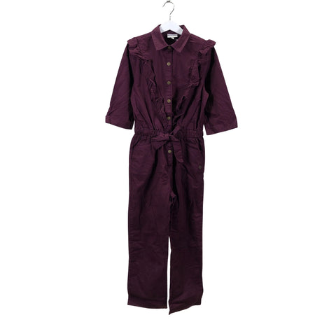 POMPdeLUX Girl's Plum Short-Sleeve Jumpsuit | POMPdeLUX In Lebanon