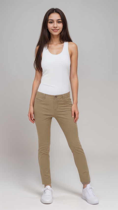 French Toast Girl's Pack Of 2 Khaki Straight Pants  |French Toast  in Lebanon