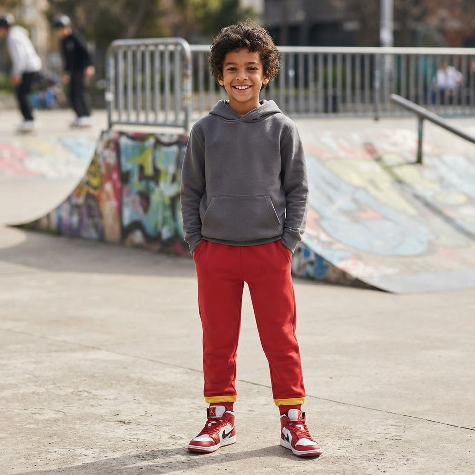Sinsay Boy's Red & Yellow Striped Cuffs Pajama Bottom