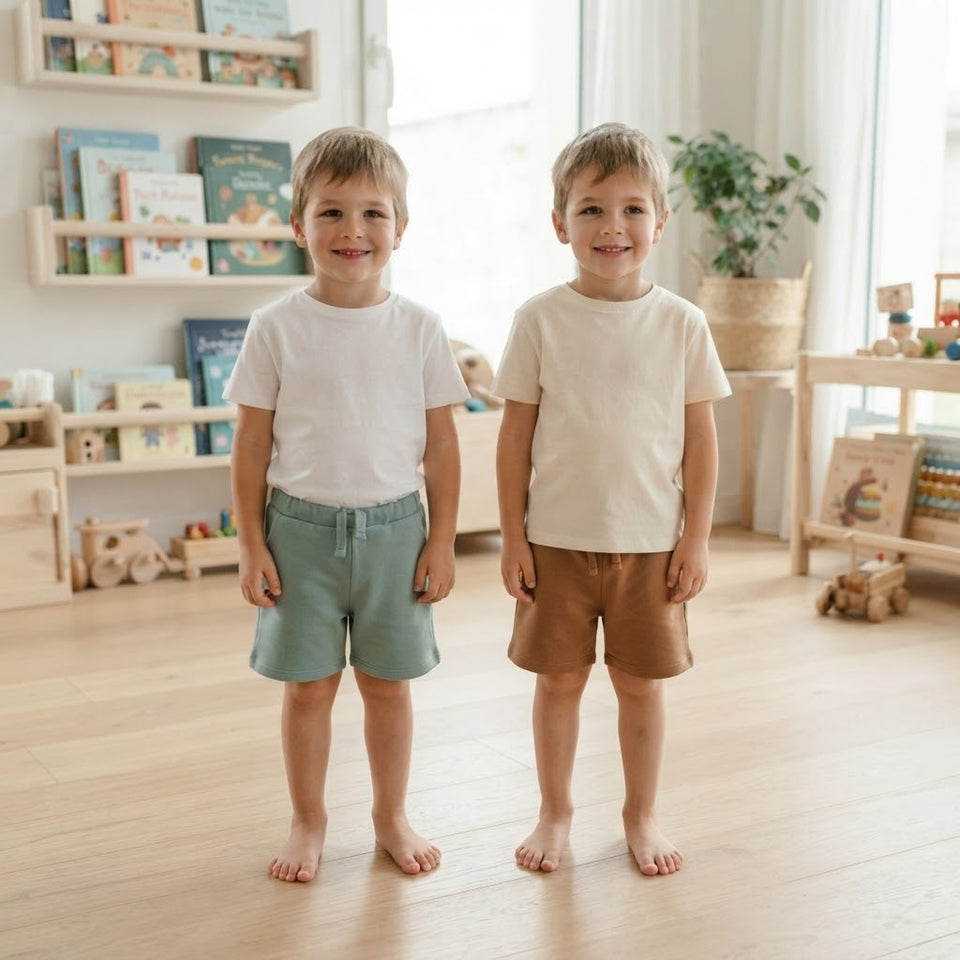 Sinsay Boy's Green & Brown Casual Drawstring Pack Of 2 Shorts