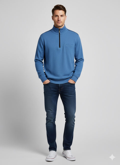 Dunmore Men's Blue Quarter-Zip Sweater | Dunmore In Lebanon