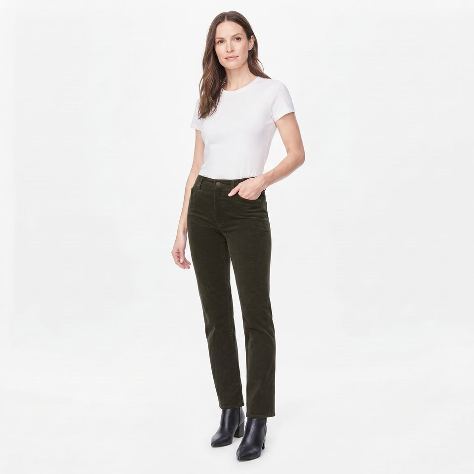 Buffalo David Bitton Women's Dark Olive Stretch Corduroy Pants