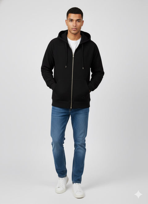 Redefined Rebel Men's Black Ribbed Hooded Jacket | Redefined Rebel In Lebanon