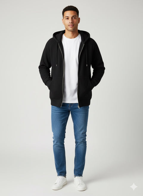 Redefined Rebel Men's Black Ribbed Hooded Jacket | Redefined Rebel In Lebanon