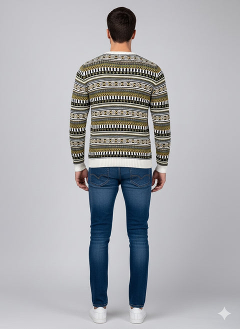 Redefined Rebel Men's Multicolor Crew Neck Knit Sweater | Redefined Rebel In Lebanon