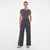 Adidas Women's Dark Grey Wide-Leg Athletic Pants
