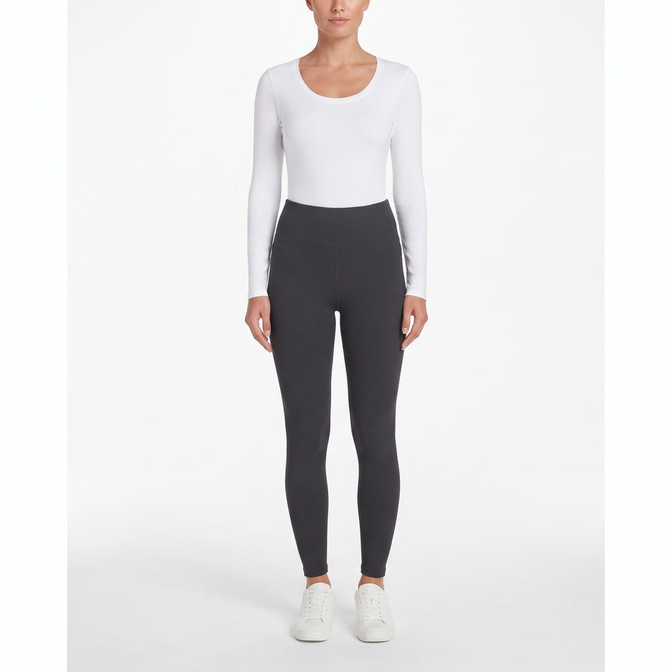Matty M Women's Dark Grey High-Rise Leggings