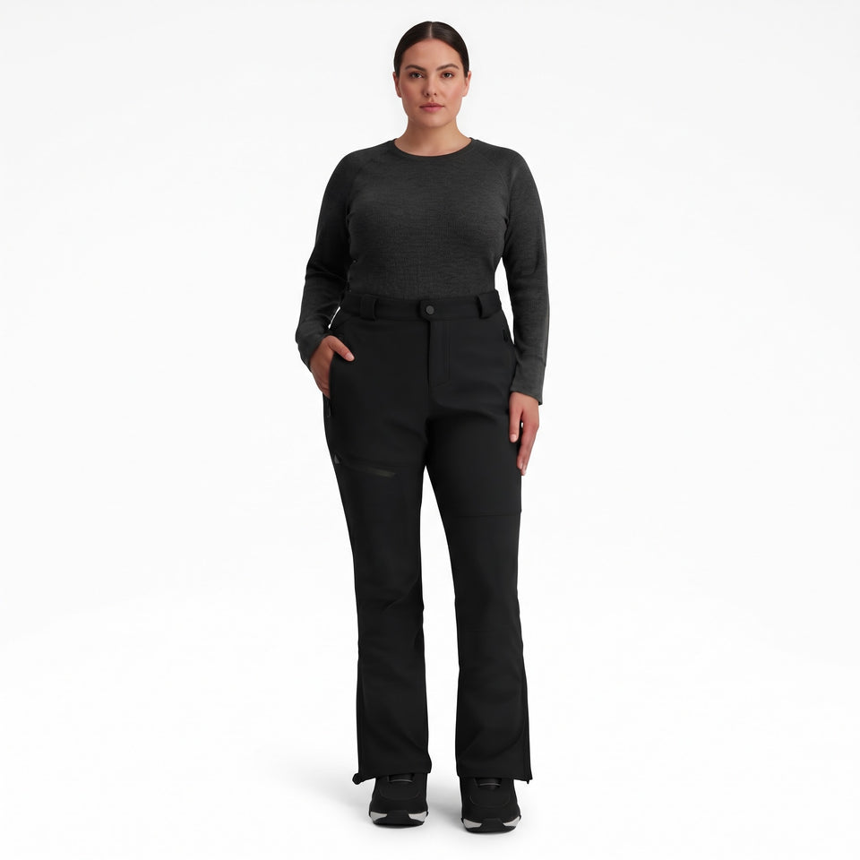 Roxy Women's Black Solid Performance Softshell Snow Pants