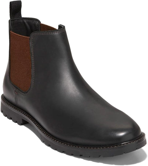 Cole Haan  Men's Black  Midland Leather Water-Resistant Pull-On Lug Sole Chelsea Boots | Cole Haan in Lebanon
