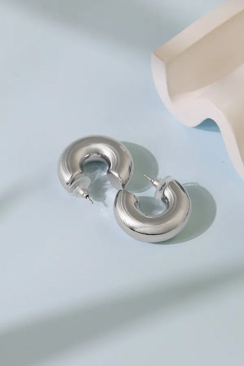 On 34th Women's Silver Small Hoop Earrings | On 34th in Lebanon