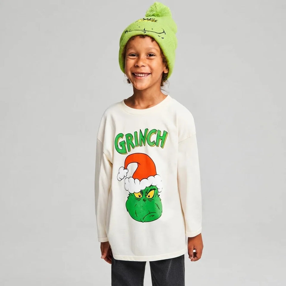 Sinsay Boy's Cream Christmas Printed Blouse