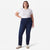 32 Degrees Women's Dark Blue Plus Size Pull-On Straight Leg Jeans