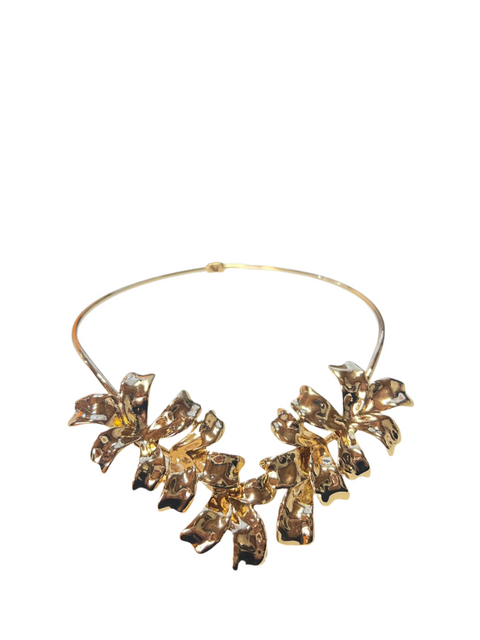 SD Women's  Golden Flower Rigid Choker Necklace| SD in Lebanon