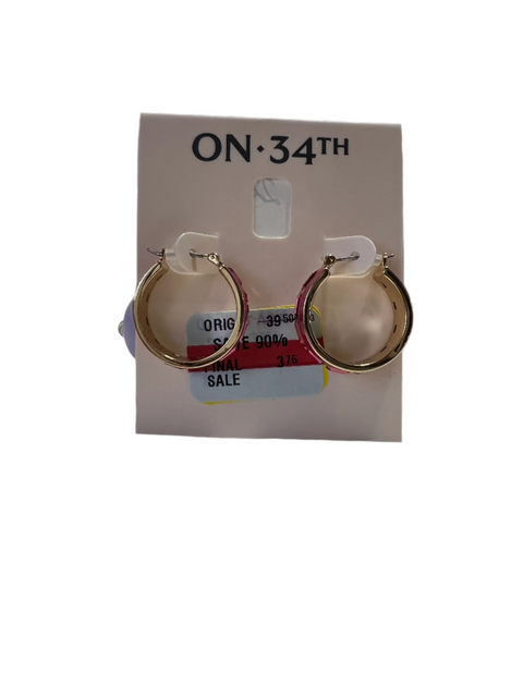 On 34th Women's Gold Pink Stone Hoop Earrings  | On 34th in Lebanon