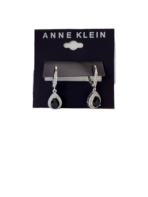 Anne Klein Women's Silver Black Pave Crystal Drop Earrings |Anne Klein in Lebanon