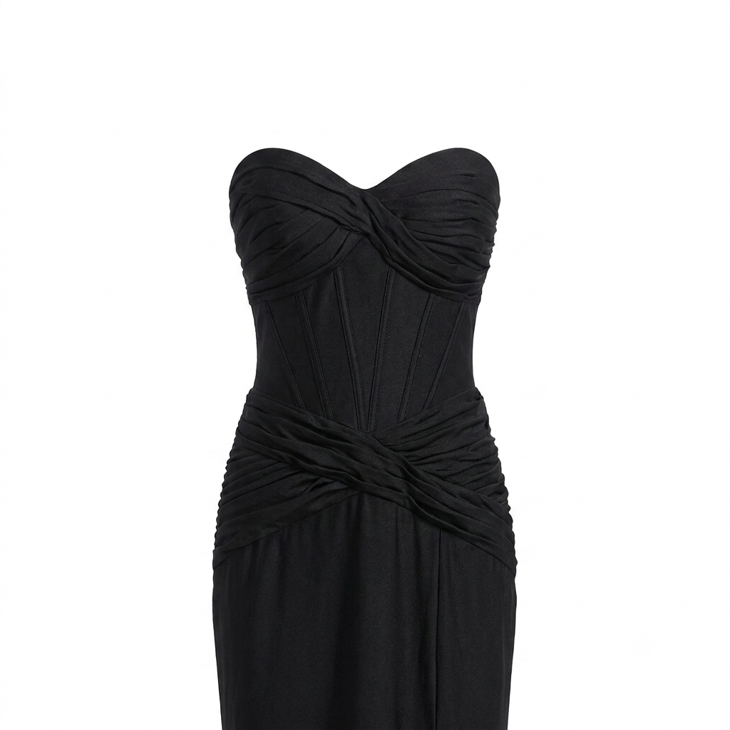 B Darlin Women's Black Corset Bodie Evening Gown Dress