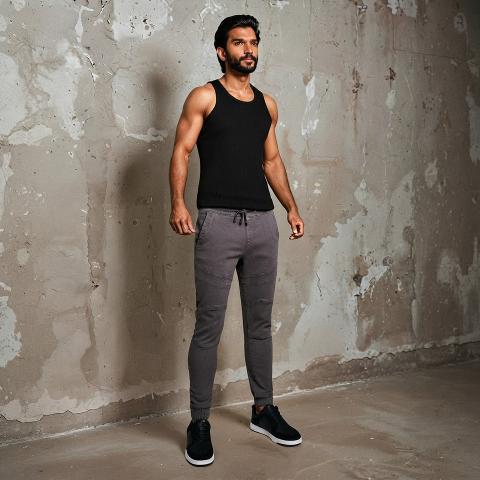 Sinsay Men's Grey Elastic Waist Slim Fit Jogger