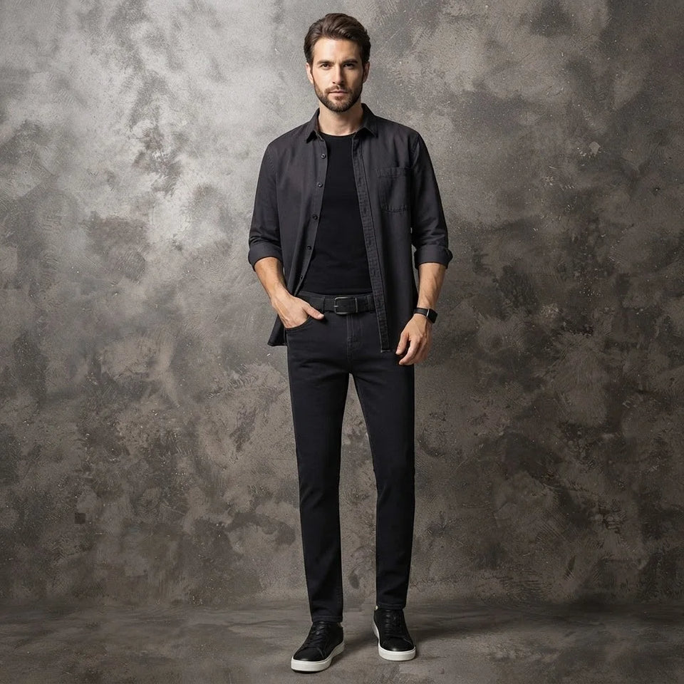 Sinsay Men's Black Classic Slim-Fit Jeans