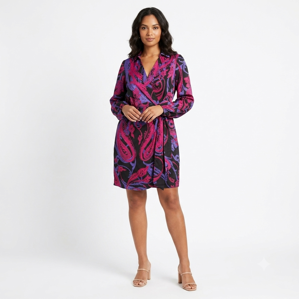 Tahari Women's Multicolor Side Drape Satin Dress
