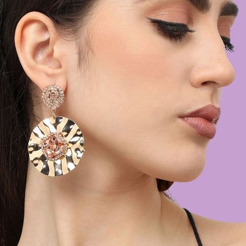 SOHI Women's Gold Plated Designer Stone Party Drop Earring | SOHI In Lebanon