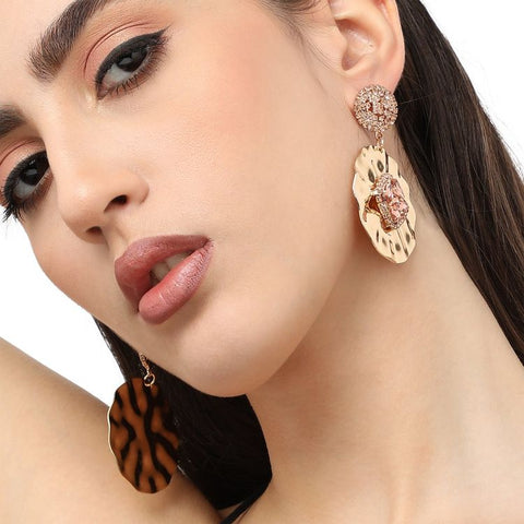 SOHI Women's Gold Plated Designer Stone Party Drop Earring | SOHI In Lebanon