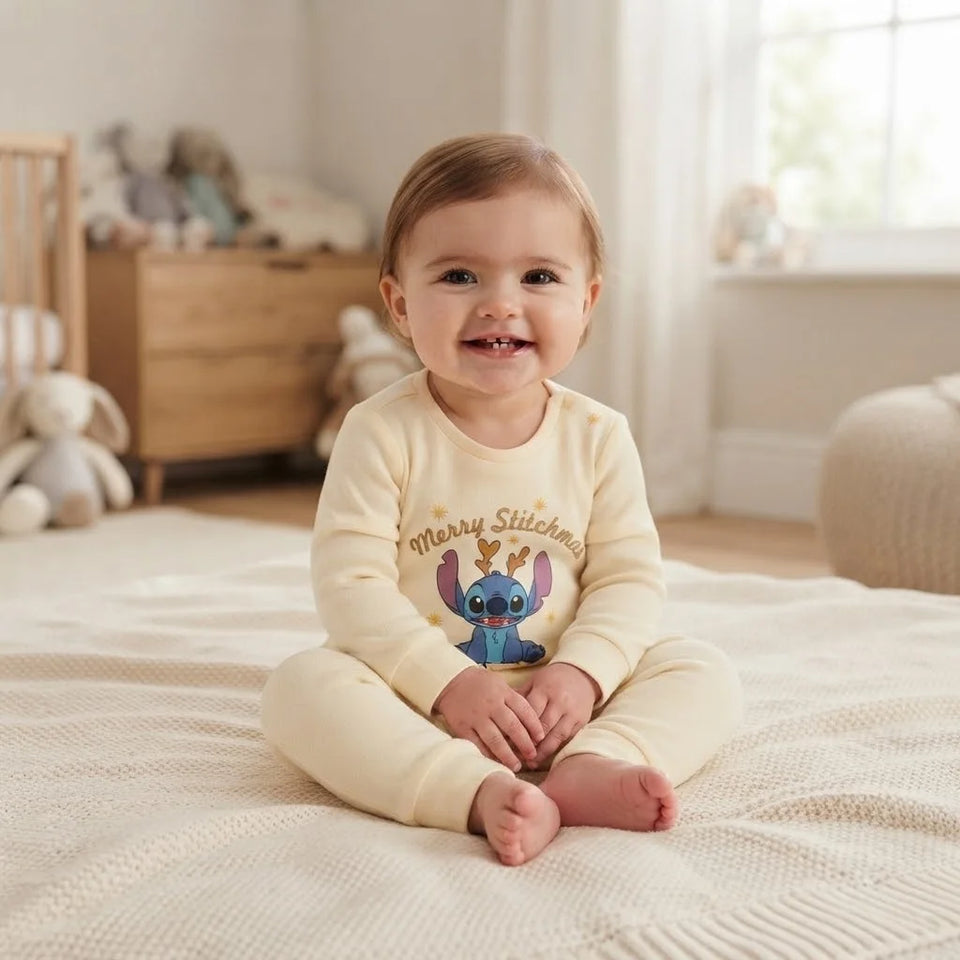 Sinsay Baby Girl's Cream Stitch Long-Sleeves Overall
