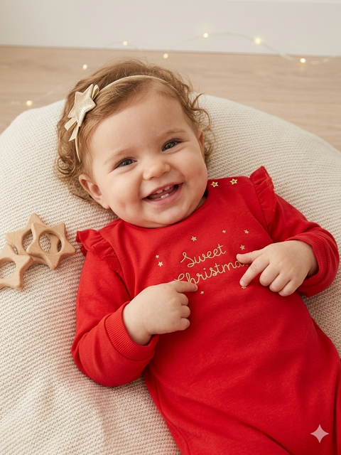 Sinsay Baby Girl's Red Christmas Printed Overalls | Sinsay In Lebanon