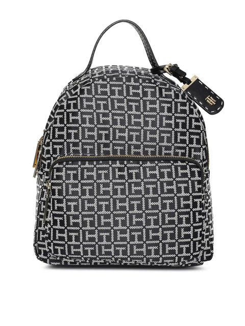 Tommy Hilfiger Women's Black Julia Logo Jacquard Dome Backpack | Tommy Hilfiger In Lebanon