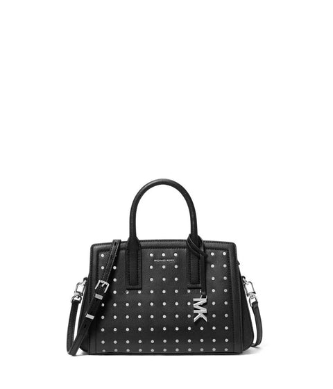 Michael Kors Women's Black Laila Small Studded Leather Satchel Bag | Michael Kors In Lebanon