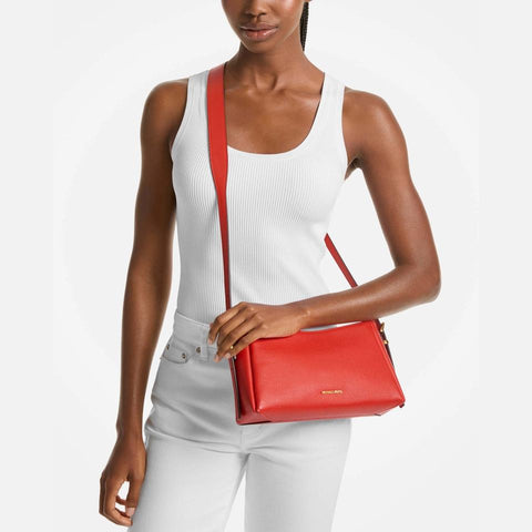 Michael Kors Women's Red Moore Medium Leather Crossbody | Michael Kors In Lebanon