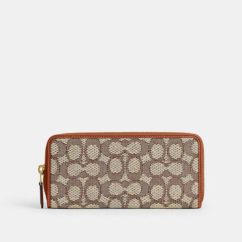 Coach Women's Cocoa Burnished Amber Essential Slim Accordion Zip Wallet | Coach In Lebanon