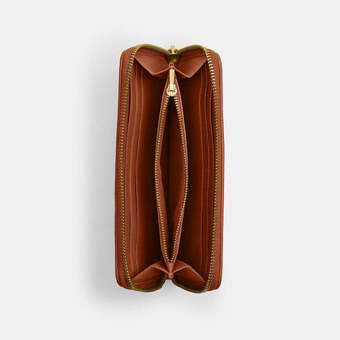 Coach Women's Cocoa Burnished Amber Essential Slim Accordion Zip Wallet | Coach In Lebanon