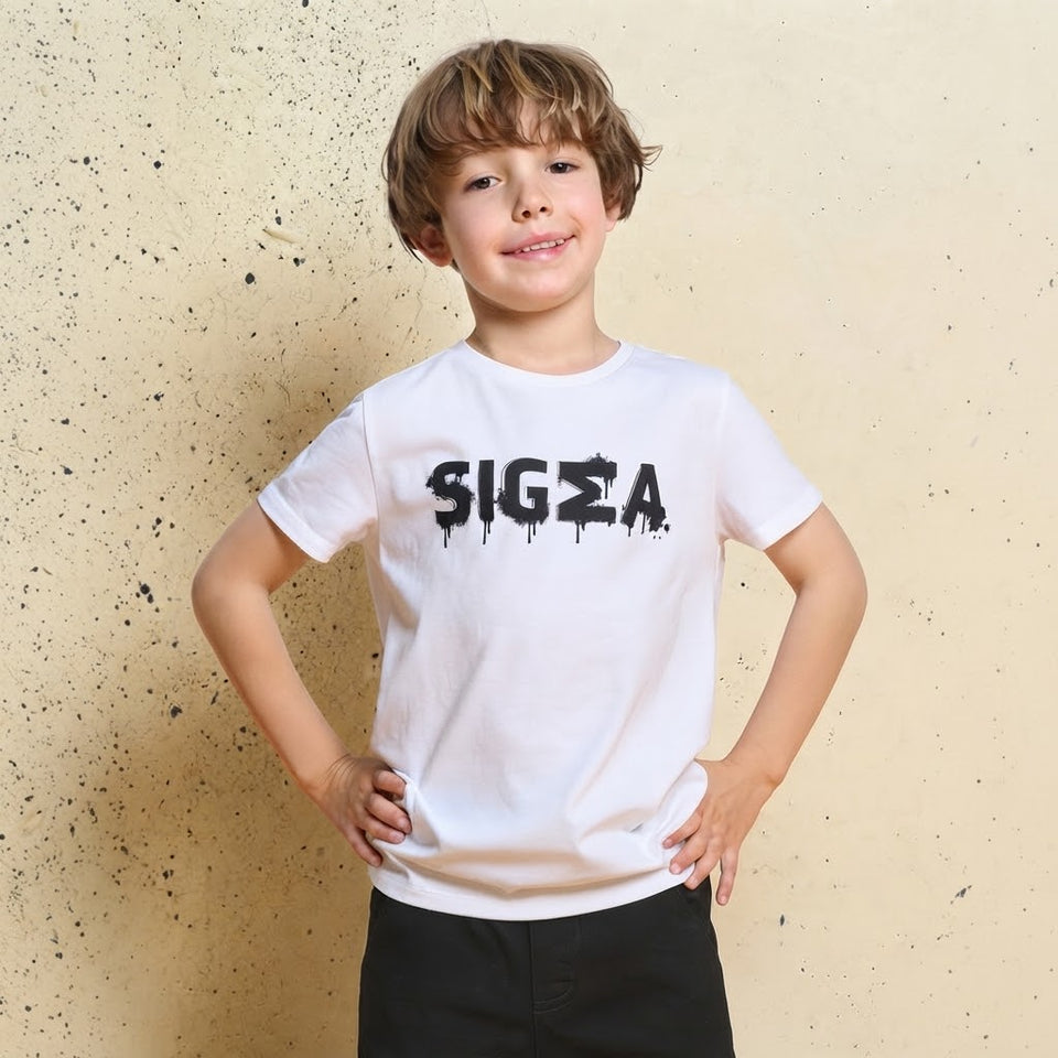 Sinsay Boy's White Chest Print T-Shirt